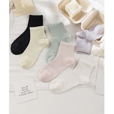 【MOSOX】シルク混ペールカラーソックス6足セット
