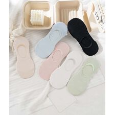 【MOSOX】レーヨン混パステルカラーカバーソックス7足セット