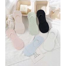 【MOSOX】パステルカラーレーヨン混カバーソックス6足セット