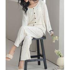 ドット柄ルームウェア3点セット