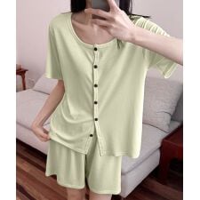 半袖シャツ+ショートパンツ ルームウェアセット