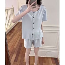 半袖シャツ+ショートパンツ ルームウェアセット