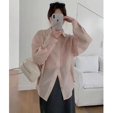 バックスリットオーバーサイズシアーシャツ