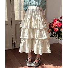 【aimoha-KIDS-】キッズ　ふんわりティアードスカート