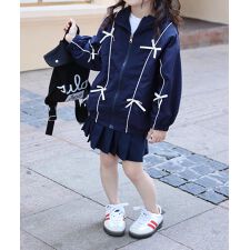 【aimoha-KIDS-】キッズ　リボンブルゾン