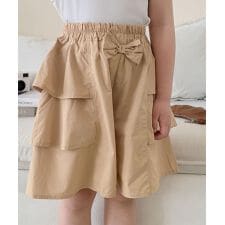 【aimoha-KIDS-】リボン付きフリルショートパンツ