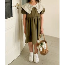 【aimoha-KIDS-】ビッグカラーワンピース