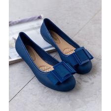 リボン付き防水フラットパンプス