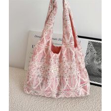 レース刺繍トートバッグ