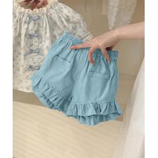 【-aimoha-KIDS-】キッズ　裾フリル付きガーリーショートパンツ