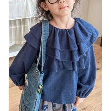 【aimoha-KIDS-】フリルカラートップス