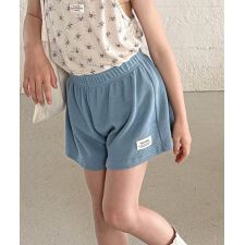 【aimoha-KIDS-】ワッフル素材シンプルショートパンツ
