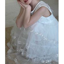 【aimoha-KIDS-】ティアードドレスワンピース