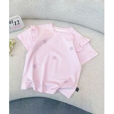 【aimoha-KIDS-】フリル袖Tシャツ
