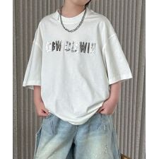 【aimoha-KIDS-】立体ロゴTシャツ