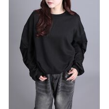 裏毛袖タックバルーンプルオーバー