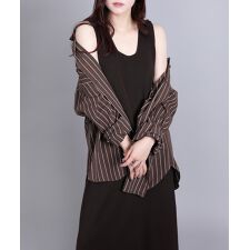 ストライプオーバーシャツ