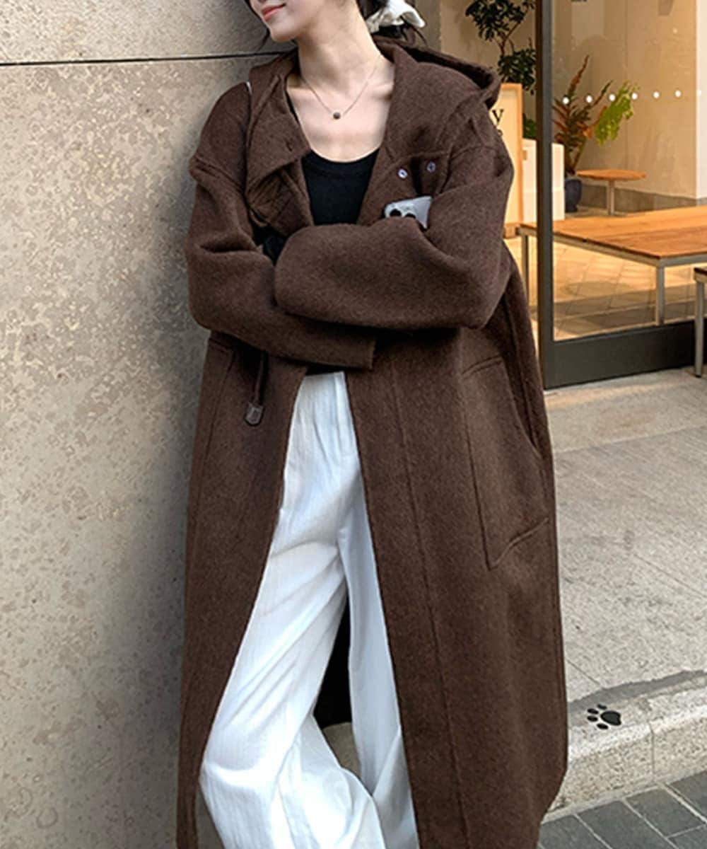 トグルボタンナチュラルウールロングコート | アイモハ(aimoha