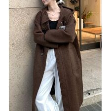 アイモハ(aimoha)のトグルボタンナチュラルウールロングコート