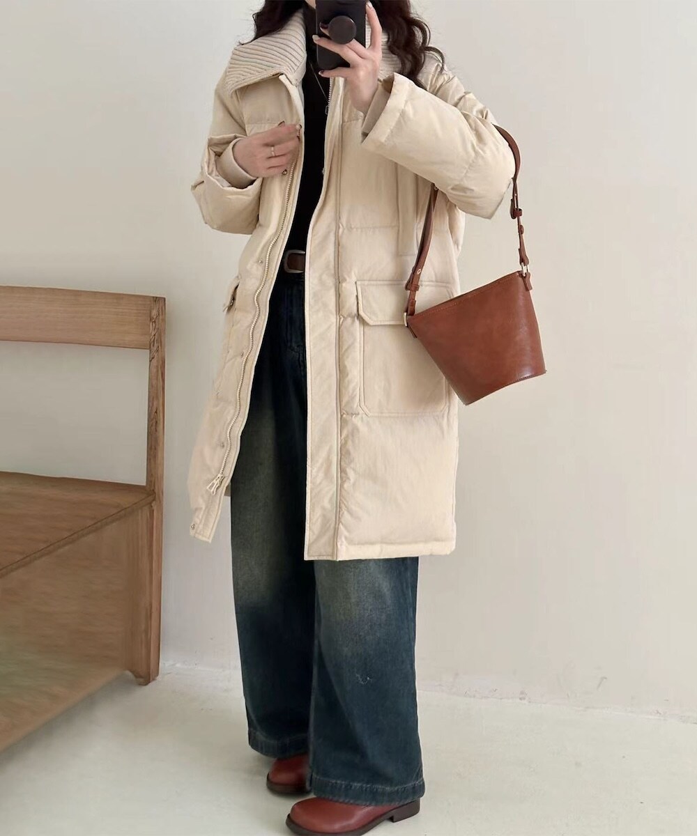 TAION／タイオン】キルティングロングダウンコート | フレディ