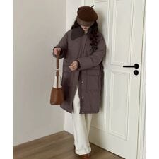 アイモハ(aimoha)のニット衿ロングダウンコート