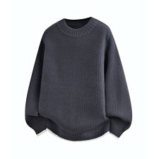 ワッフル編み ニットプルオーバー