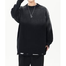 ダメージ加工 ニットプルオーバー