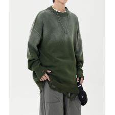 ダメージ加工 ニットプルオーバー