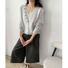 キャミソール付きふんわりニットカーディガンセット　アンサンブル