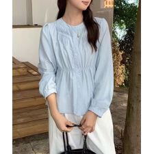 タック ギャザー シャツ ブラウス