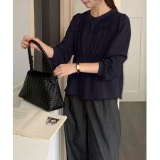 タック ギャザー シャツ ブラウス