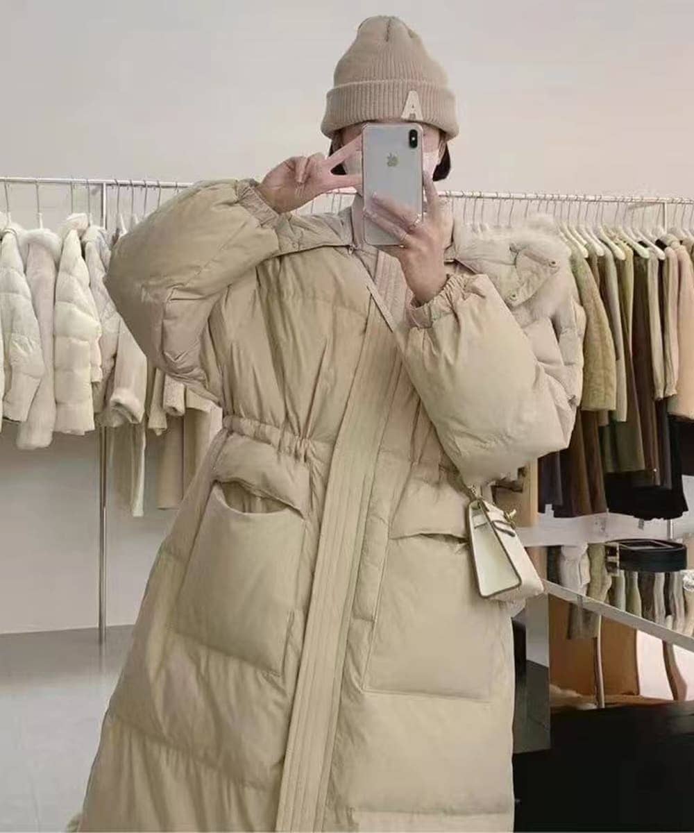 BEARDSLEY 4WAYコート ベージュ ビアズリー ノーカラー ロング 