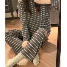 ハート柄ボーダールームウェア上下セット