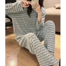 ハート柄ボーダールームウェア上下セット