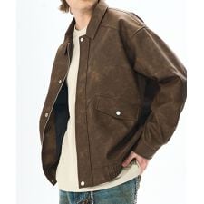 フェイクスエード ジップジャケット/Faux suede zip jacket