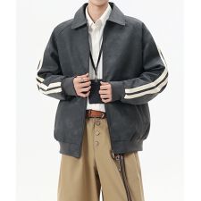 アイモハ(aimoha)のラインスリーブ フェイクレザージャケット