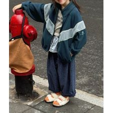 【aimoha-KIDS-】キッズ　ボアジップアップブルゾン