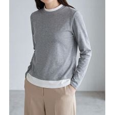 バイカラークルーネックニットプルオーバー