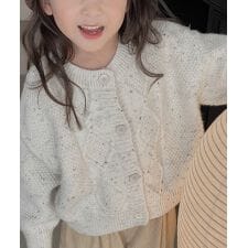 【aimoha-KIDS-】子供服　かわいい編みカーディガン