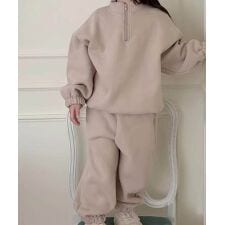 【aimoha-KIDS-】子供服　カジュアル裏起毛スウェット上下セット