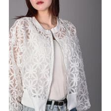 花柄チュールWZIPブルゾン