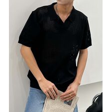 aimoha men シアーライトポロトップス (SS)