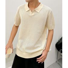 aimoha men シアーライトポロトップス (SS)