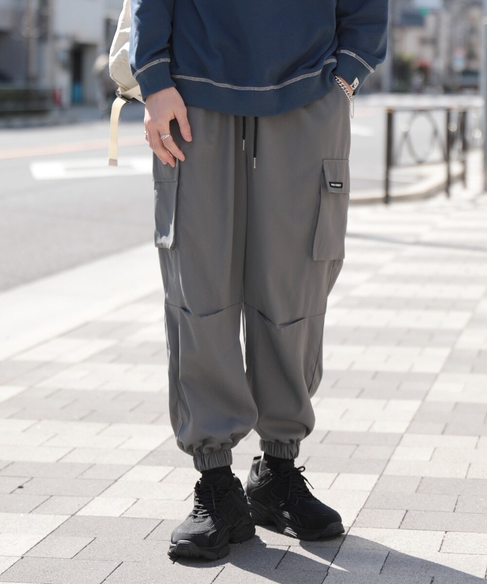 g.o.a ゴア　00s スウェット ダメージ 裾絞り ポケット カーゴパンツ カーゴパンツ HOOK- アメカジサイドビッグポケット裾絞りカーゴ