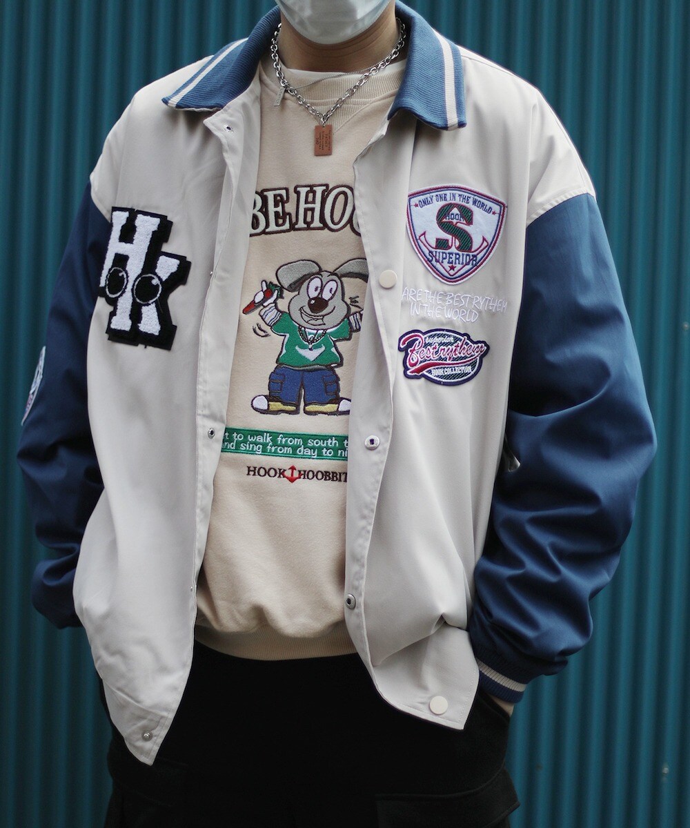 d*6様 【新品・タグ付き】フック ユニセックス ワッペン 刺繍 カレッジ スタ HOOK】ユニセックス ワッペン 刺繍 カレッジ スタジャン - メルカリ