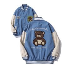 【HOOK】ベア3色アメカジ袖配色切り替えドッキングブルゾン