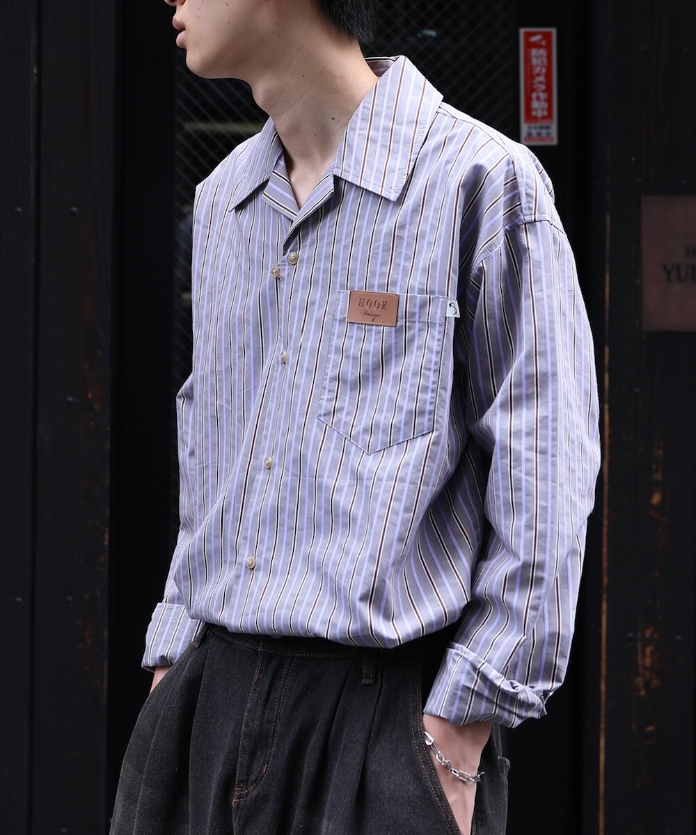 HOOK -original- 古着風レトロ調テーラードカラーデザインシャツ