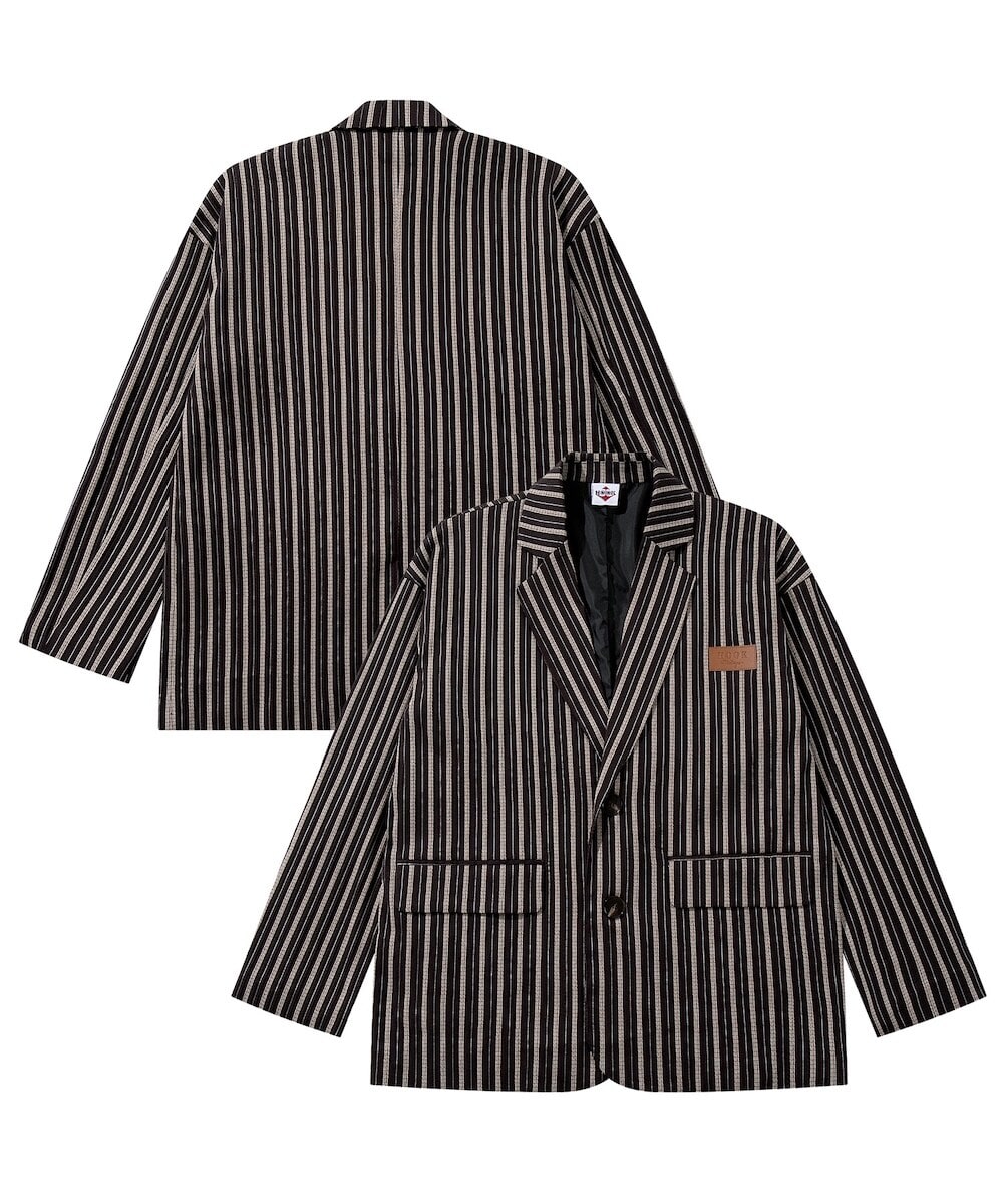 HOOK -original- レトロ調人物刺繍異素材襟テーラードジャケット