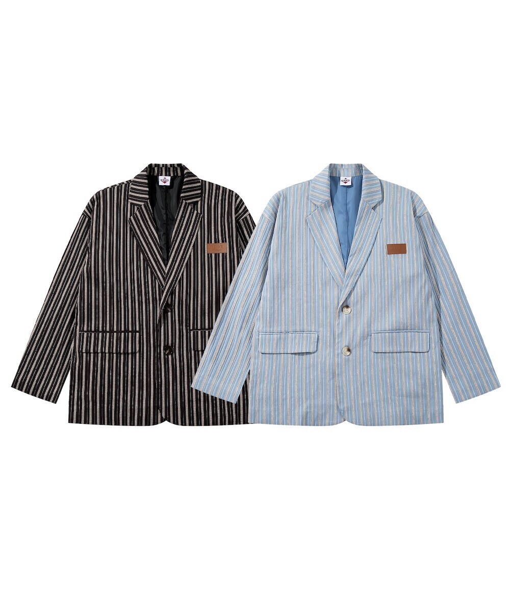 HOOK】個性派 デニム異素材切り替えデザインテーラードジャケット