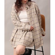 フック(HOOK)のHOOK -original-　マルチチェック柄オーバーシャツ